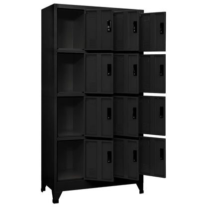 vidaXL Locker Cabinet Black 90x45x180 cm Steel 3
