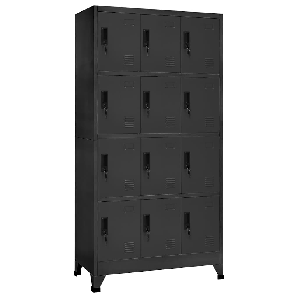 vidaXL Locker Cabinet Anthracite 90x45x180 cm Steel 1