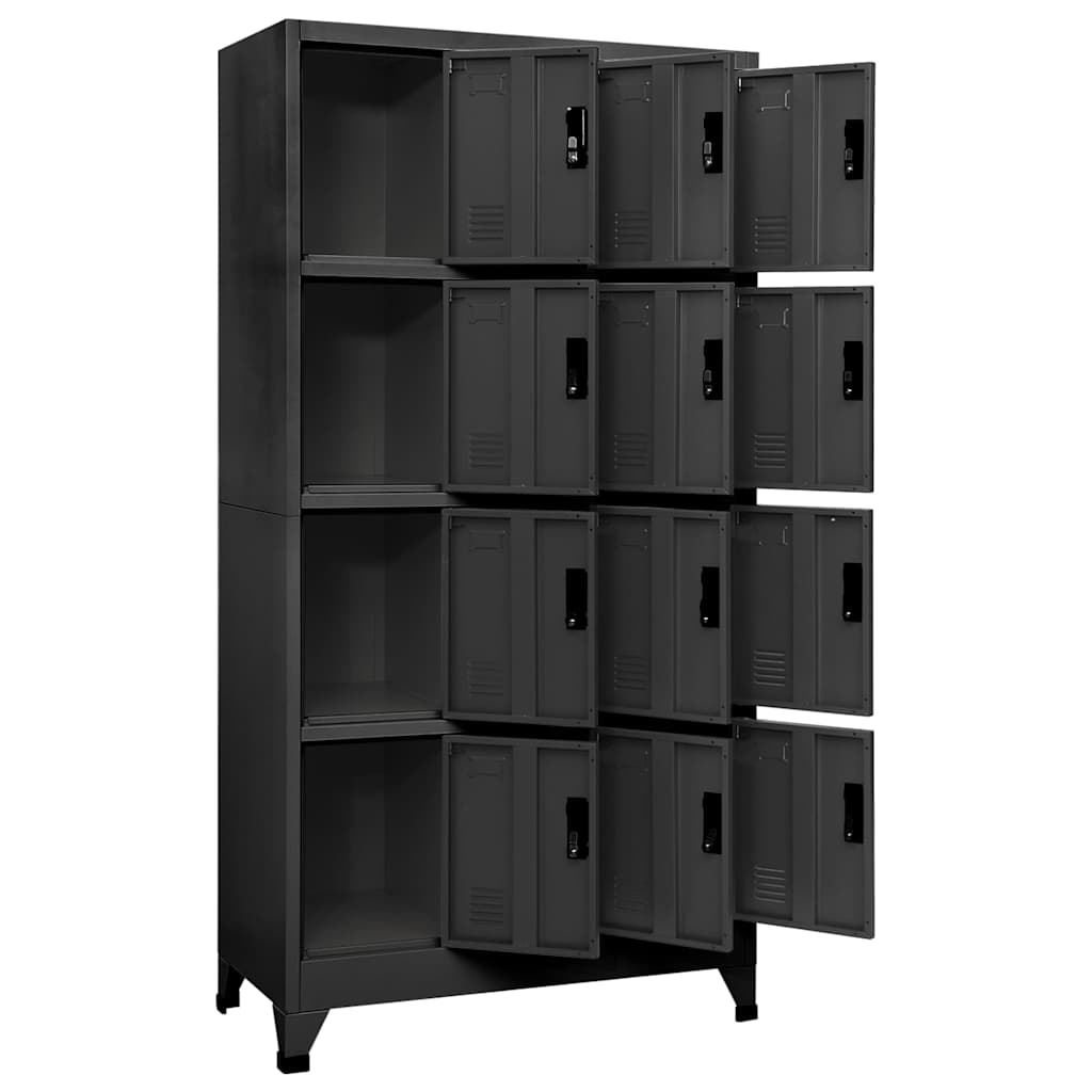 vidaXL Locker Cabinet Anthracite 90x45x180 cm Steel 3