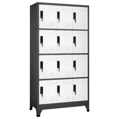 vidaXL Locker Cabinet Anthracite and White 90x45x180 cm Steel 1