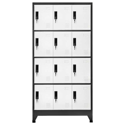 vidaXL Locker Cabinet Anthracite and White 90x45x180 cm Steel 2