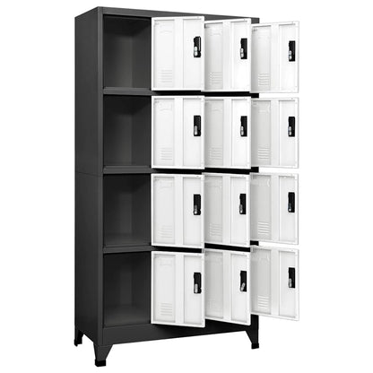 vidaXL Locker Cabinet Anthracite and White 90x45x180 cm Steel 3