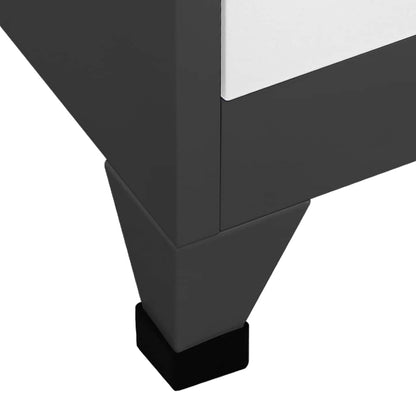 vidaXL Locker Cabinet Anthracite and White 90x45x180 cm Steel 6