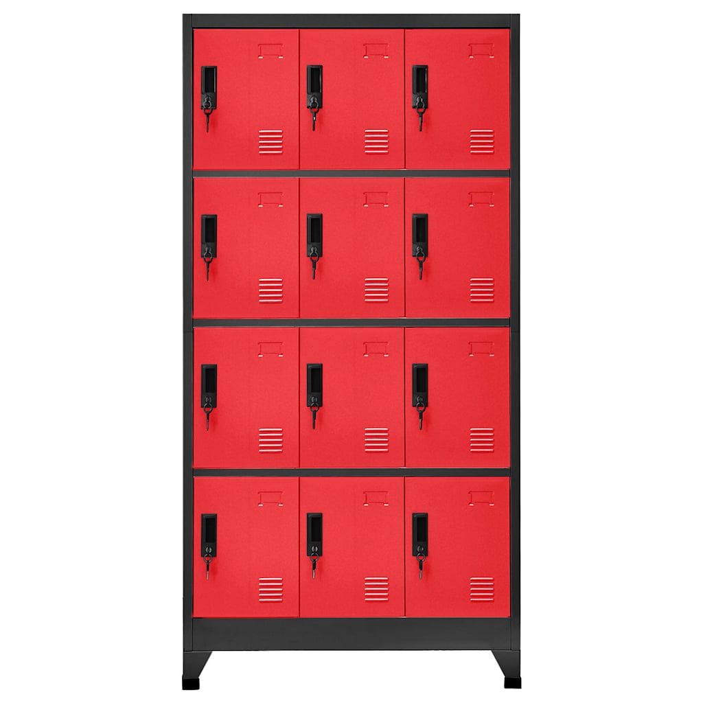 vidaXL Locker Cabinet Anthracite and Red 90x45x180 cm Steel 2
