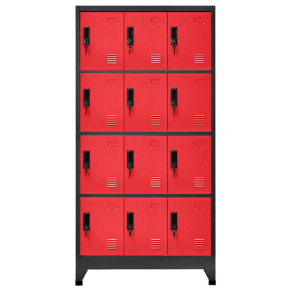 vidaXL Locker Cabinet Anthracite and Red 90x45x180 cm Steel 2