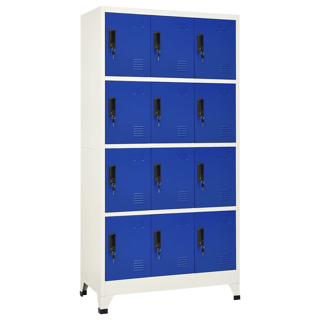 vidaXL Locker Cabinet Grey and Blue 90x45x180 cm Steel 1