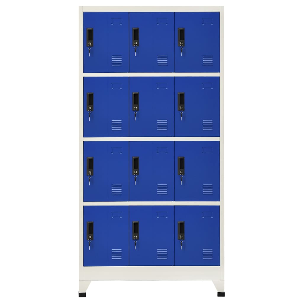 vidaXL Locker Cabinet Grey and Blue 90x45x180 cm Steel 2