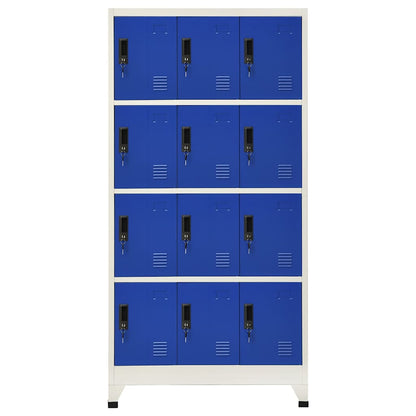 vidaXL Locker Cabinet Grey and Blue 90x45x180 cm Steel 2