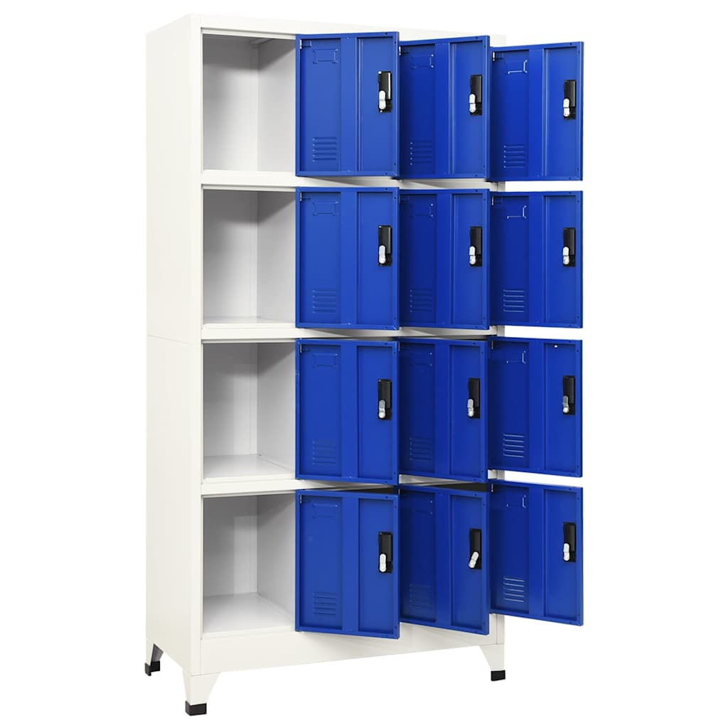 vidaXL Locker Cabinet Grey and Blue 90x45x180 cm Steel 3