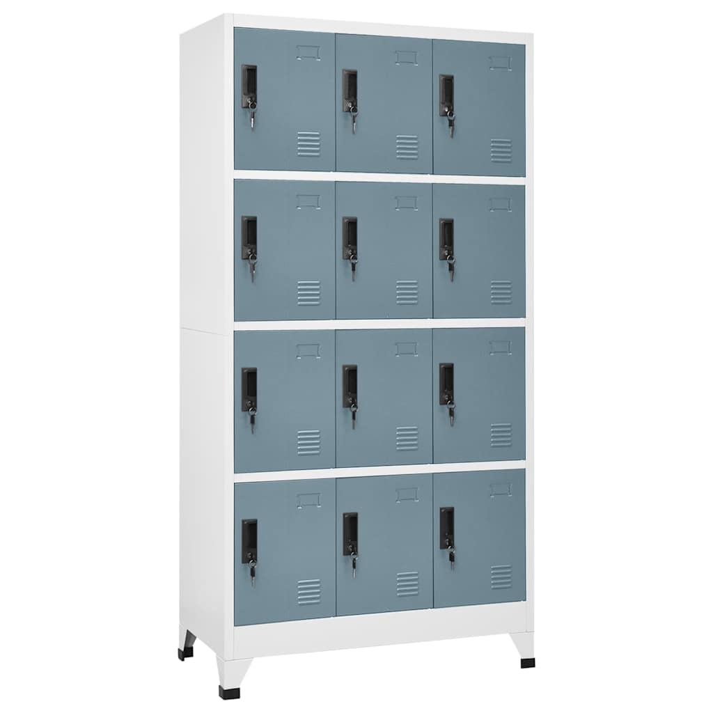 vidaXL Locker Cabinet Light Grey and Dark Grey 90x45x180 cm Steel 1