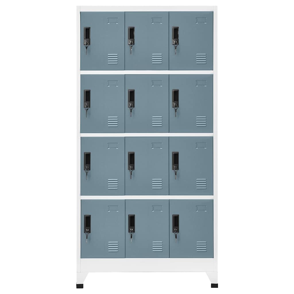 vidaXL Locker Cabinet Light Grey and Dark Grey 90x45x180 cm Steel 2