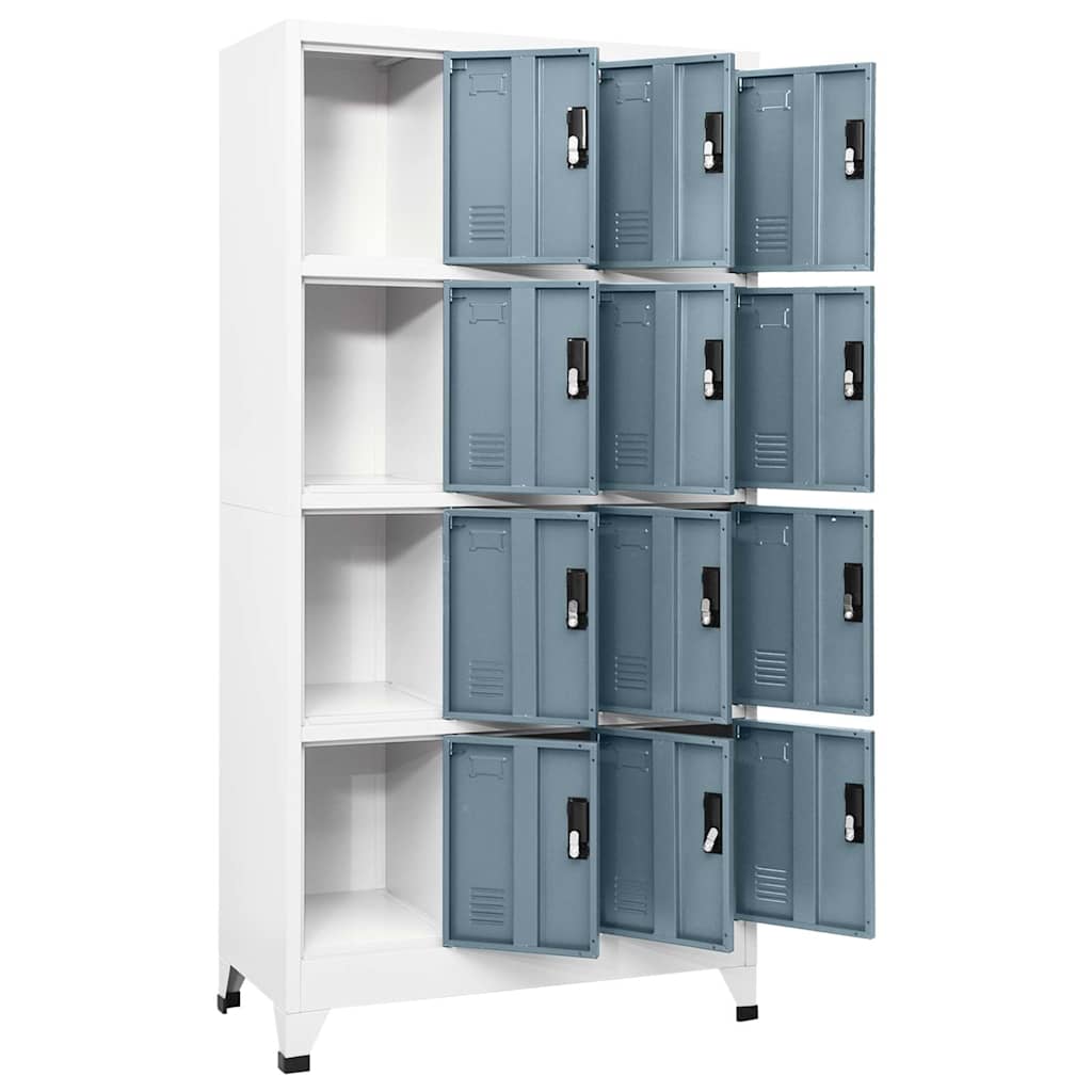 vidaXL Locker Cabinet Light Grey and Dark Grey 90x45x180 cm Steel 3