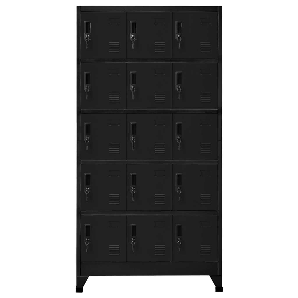 vidaXL Locker Cabinet Black 90x40x180 cm Steel 2