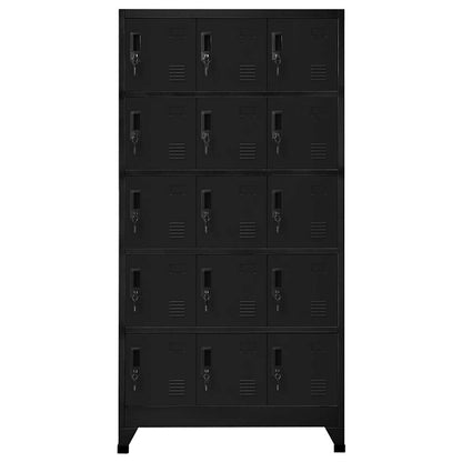 vidaXL Locker Cabinet Black 90x40x180 cm Steel 2