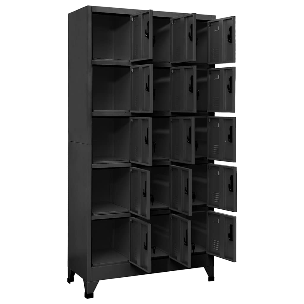 vidaXL Locker Cabinet Anthracite 90x40x180 cm Steel 3