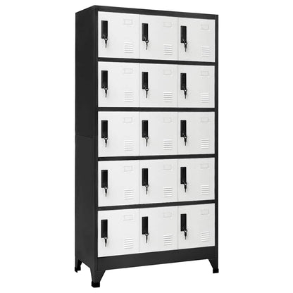 vidaXL Locker Cabinet Anthracite and White 90x40x180 cm Steel 1