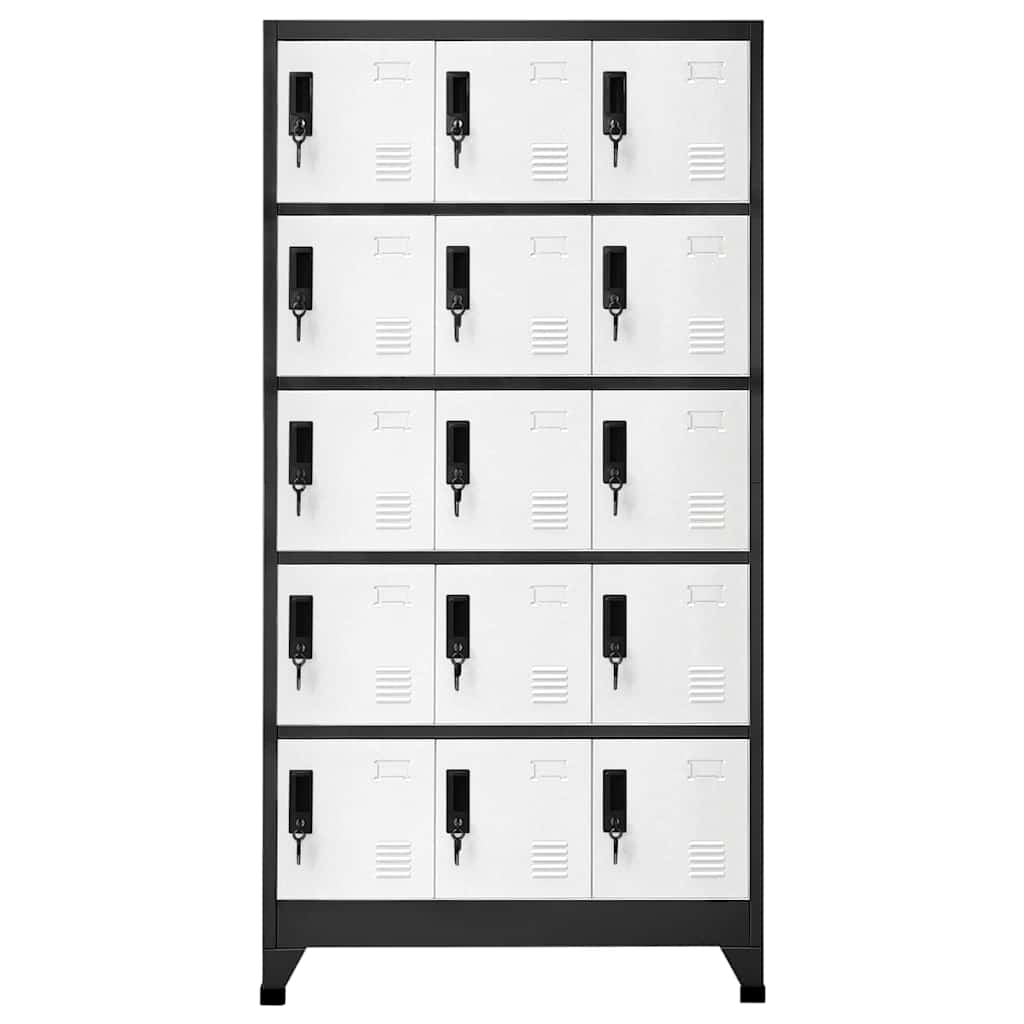 vidaXL Locker Cabinet Anthracite and White 90x40x180 cm Steel 2