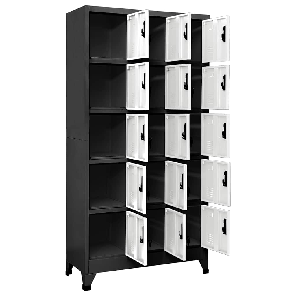 vidaXL Locker Cabinet Anthracite and White 90x40x180 cm Steel 3