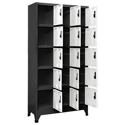 vidaXL Locker Cabinet Anthracite and White 90x40x180 cm Steel 3