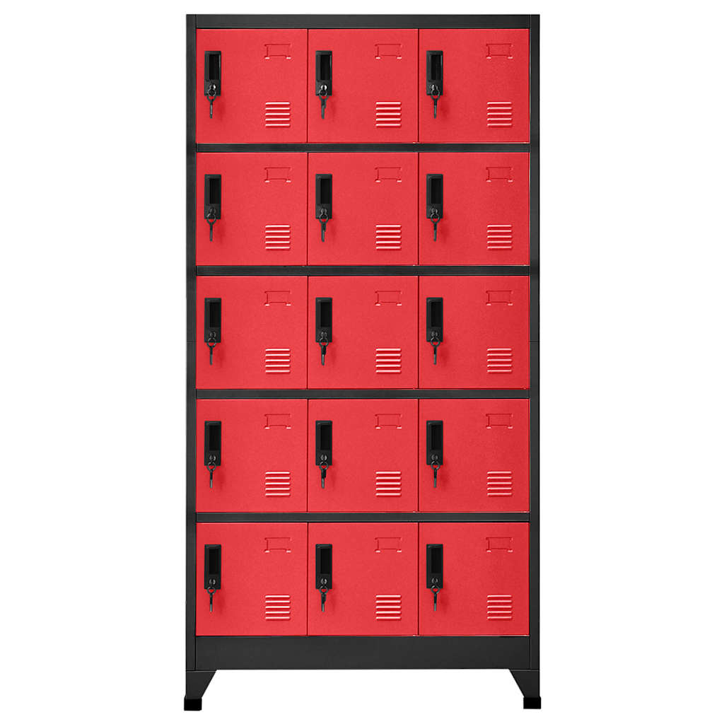 vidaXL Locker Cabinet Anthracite and Red 90x40x180 cm Steel 2