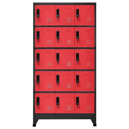 vidaXL Locker Cabinet Anthracite and Red 90x40x180 cm Steel 2