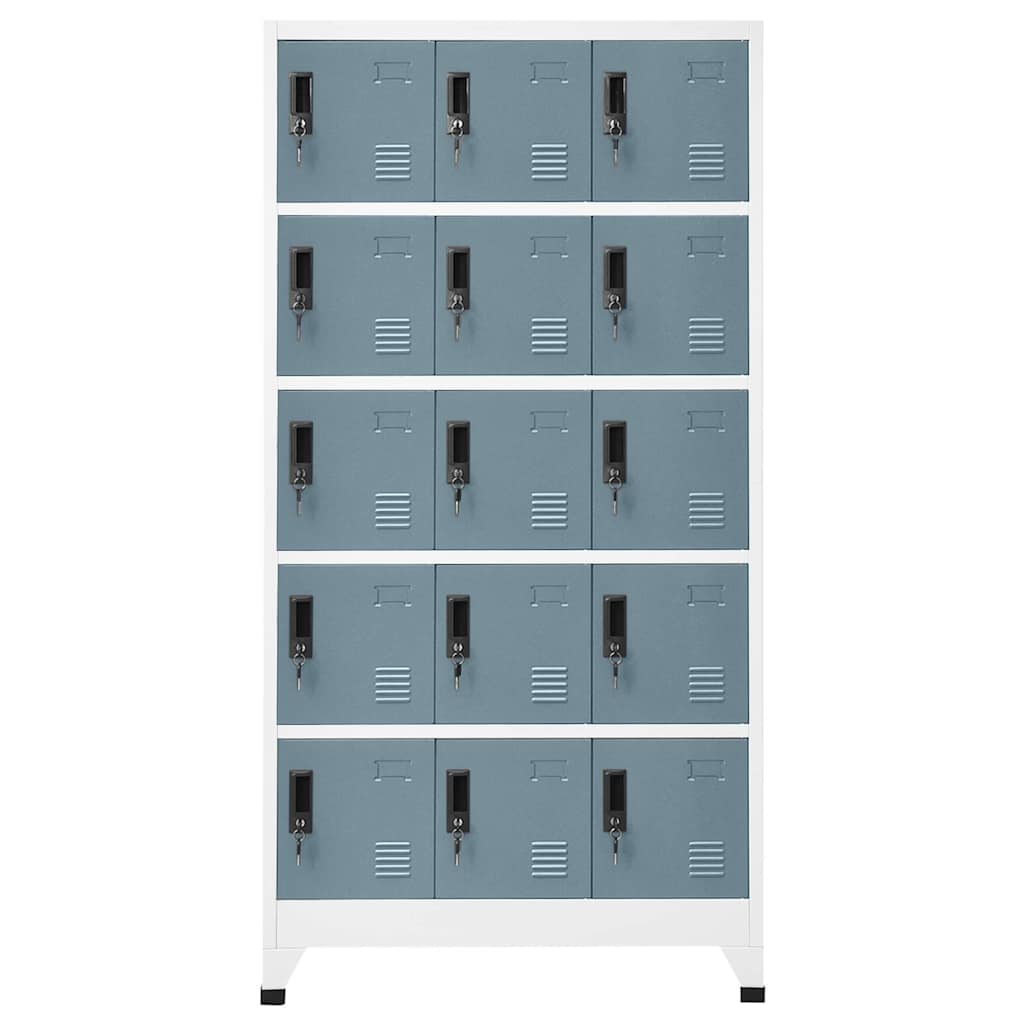 vidaXL Locker Cabinet Light Grey and Dark Grey 90x40x180 cm Steel 2