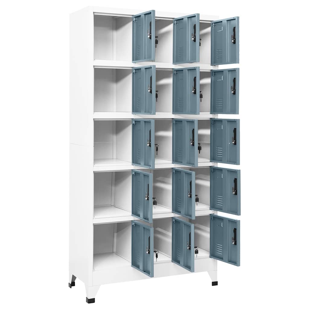 vidaXL Locker Cabinet Light Grey and Dark Grey 90x40x180 cm Steel 3