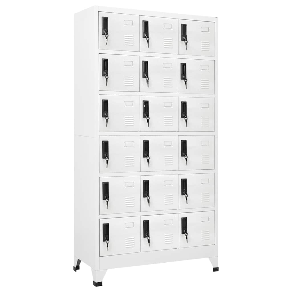 vidaXL Locker Cabinet White 90x40x180 cm Steel 1