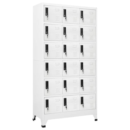 vidaXL Locker Cabinet White 90x40x180 cm Steel 1