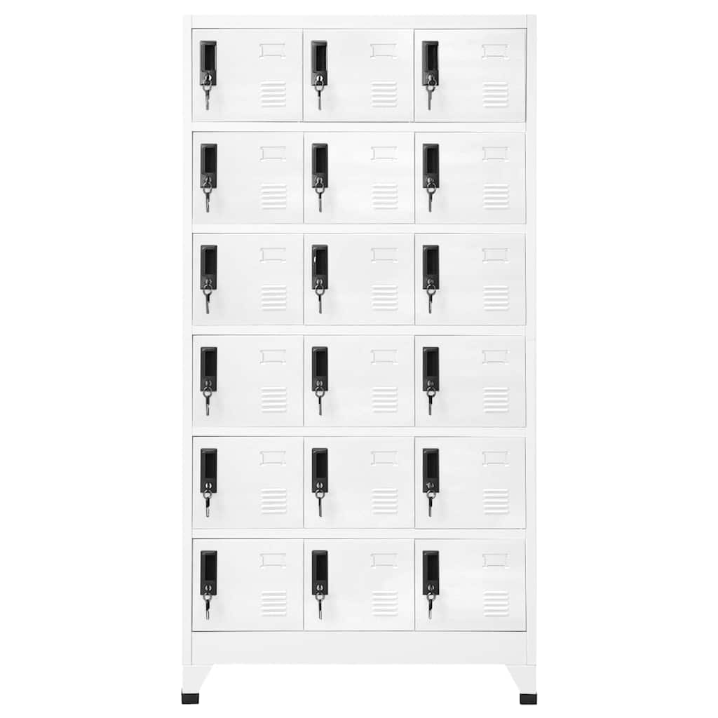 vidaXL Locker Cabinet White 90x40x180 cm Steel 2