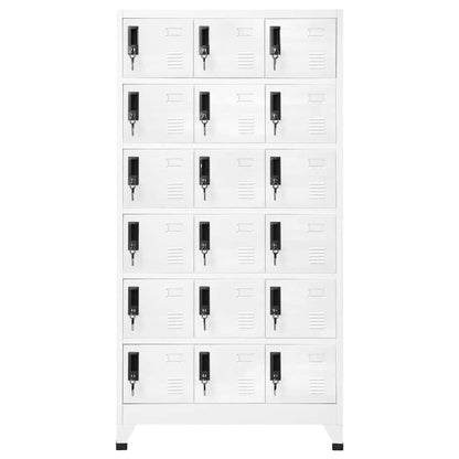 vidaXL Locker Cabinet White 90x40x180 cm Steel 2