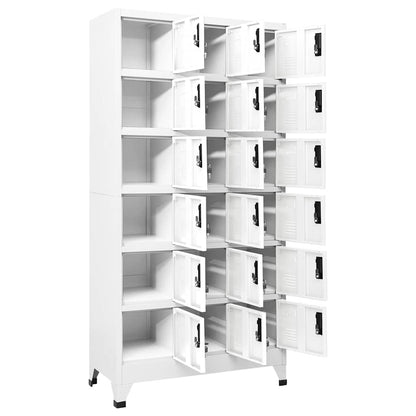 vidaXL Locker Cabinet White 90x40x180 cm Steel 3