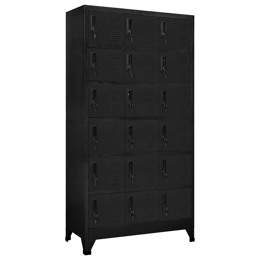 vidaXL Locker Cabinet Black 90x40x180 cm Steel 1