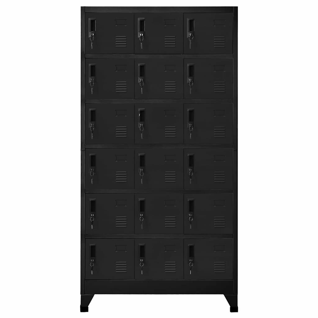 vidaXL Locker Cabinet Black 90x40x180 cm Steel 2