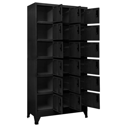 vidaXL Locker Cabinet Black 90x40x180 cm Steel 3