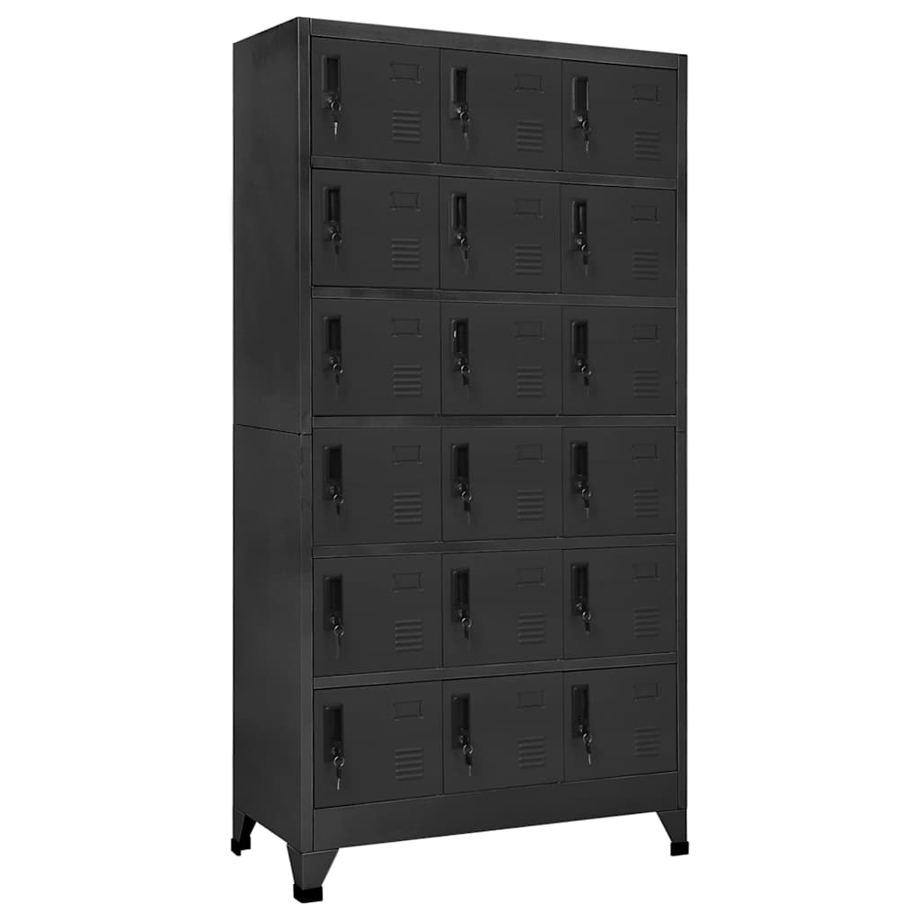 vidaXL Locker Cabinet Anthracite 90x40x180 cm Steel 1