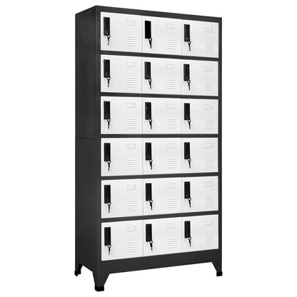 vidaXL Locker Cabinet Anthracite and White 90x40x180 cm Steel 1