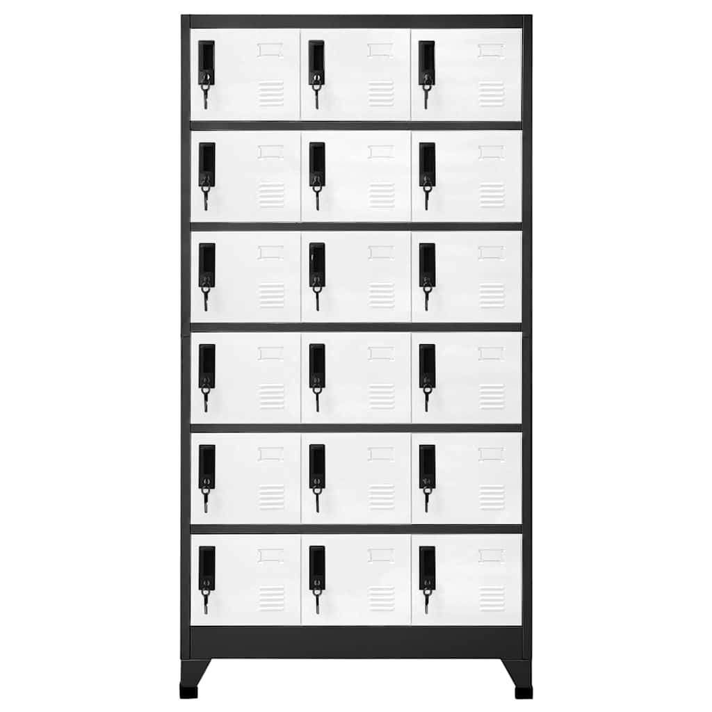 vidaXL Locker Cabinet Anthracite and White 90x40x180 cm Steel 2