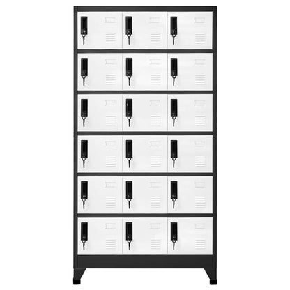 vidaXL Locker Cabinet Anthracite and White 90x40x180 cm Steel 2