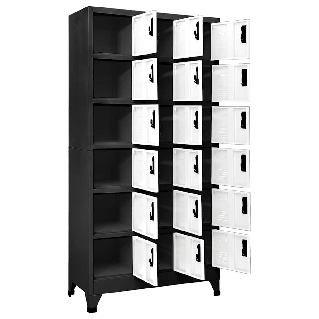 vidaXL Locker Cabinet Anthracite and White 90x40x180 cm Steel 3