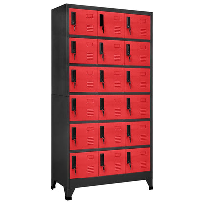 vidaXL Locker Cabinet Anthracite and Red 90x40x180 cm Steel 1