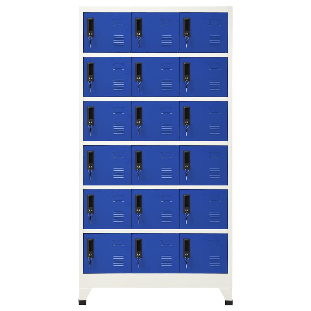 vidaXL Locker Cabinet Grey and Blue 90x40x180 cm Steel 2