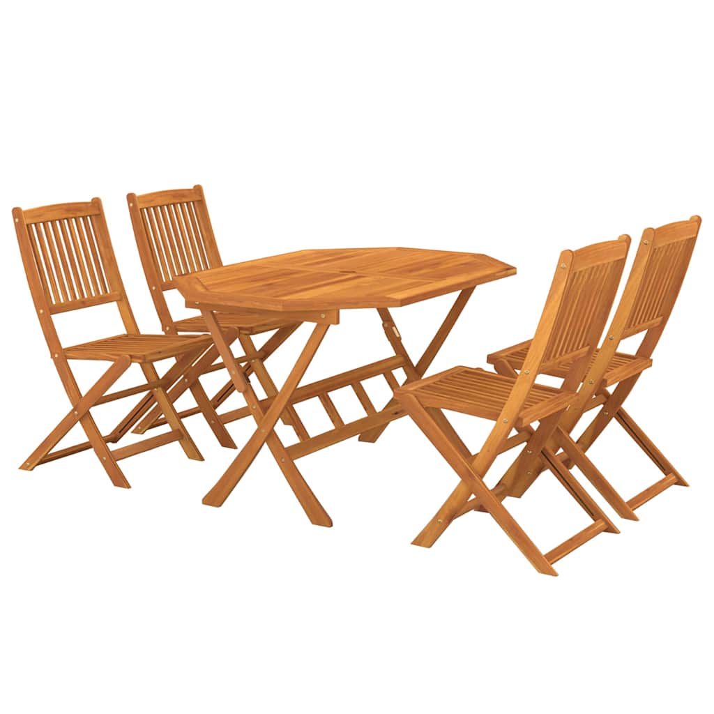 vidaXL 5 Piece Garden Dining Set Solid Acacia Wood 2