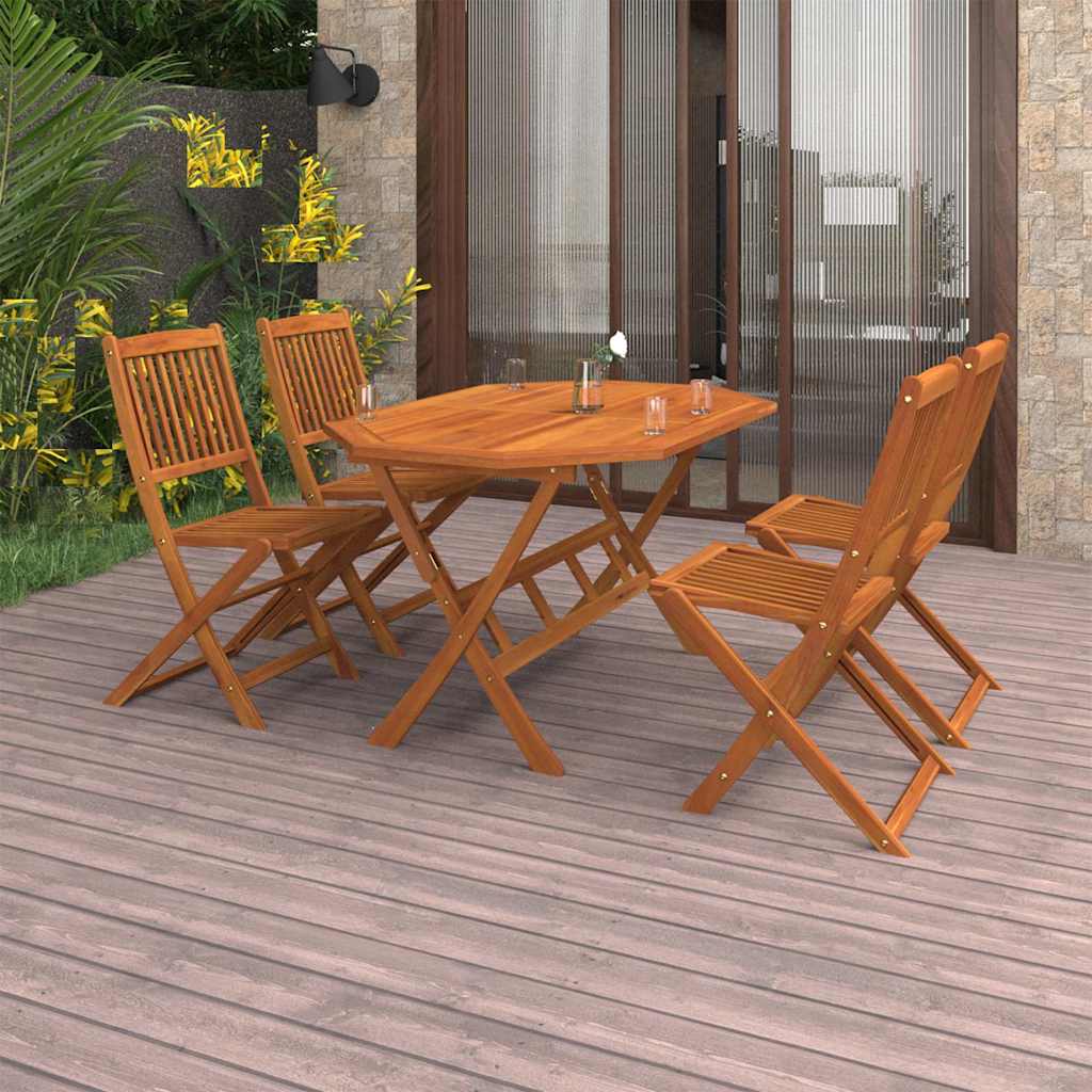 vidaXL 5 Piece Garden Dining Set Solid Acacia Wood 1