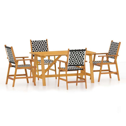 vidaXL 5 Piece Garden Dining Set Solid Acacia Wood 2