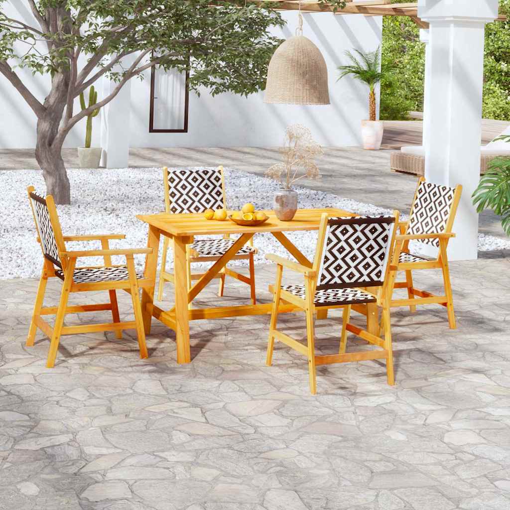 vidaXL 5 Piece Garden Dining Set Solid Acacia Wood 1