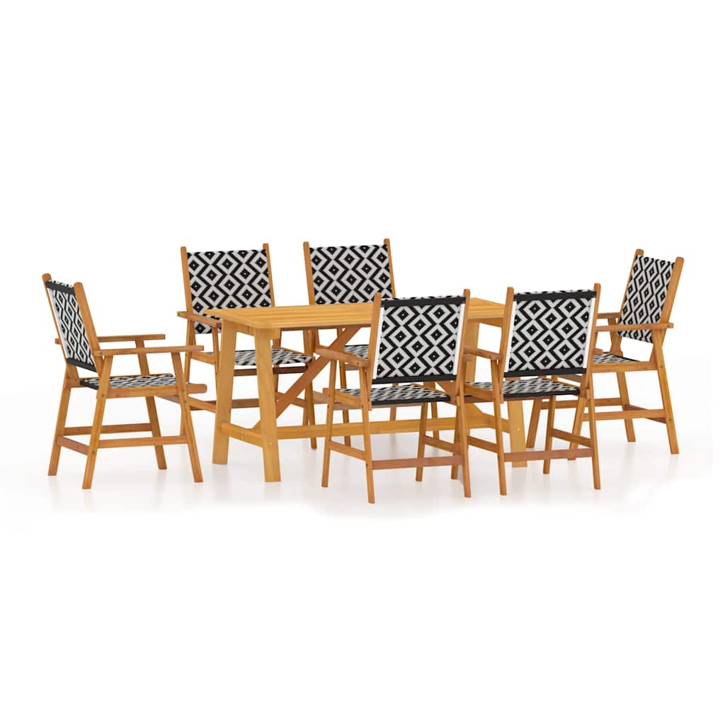 vidaXL 7 Piece Garden Dining Set Solid Acacia Wood 2