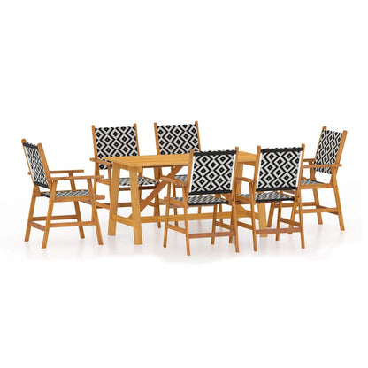 vidaXL 7 Piece Garden Dining Set Solid Acacia Wood 2