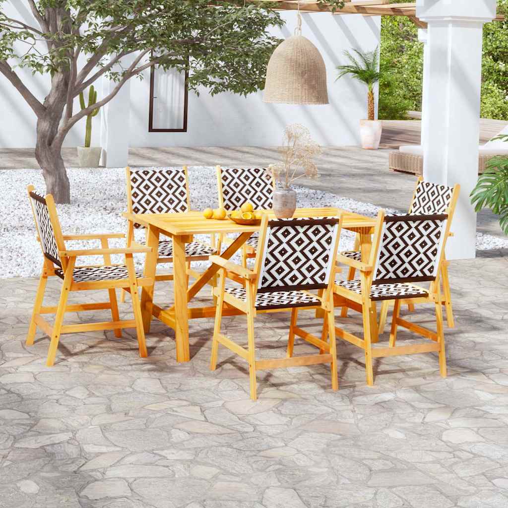 vidaXL 7 Piece Garden Dining Set Solid Acacia Wood 1