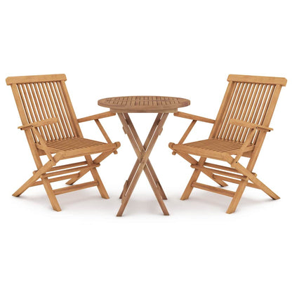 vidaXL 3 Piece Garden Dining Set Solid Wood Teak 2